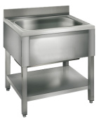 Ванна моечная размером 70*70*85 см с 1 цельнотянутым гнездом и каркасом из нержавеющей стали Kocateq STR1V077