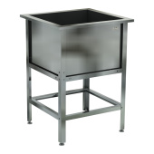 Ванна моечная размером 80*80*87 см с 1 сварным гнездом и каркасом из нержавеющей стали Кобор ВМС/1-80/80/430