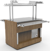 Прилавок нейтральный с полкой длиной 1505 мм островного шведского стола Челябторгтехника RN43А