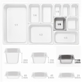 Гастроемкость из нержавеющей стали GN1/6*10 см Kocateq 16100-62