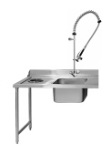 Стол с мойкой и сбросом отходов для установки слева от посудомоечной машины Kocateq HTC48L