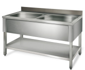 Ванна моечная 2-секционная цельнотянутая 50*50*30см с каркасом из нержавеющей стали Kocateq STR2V127