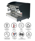 Кофемашина ACM Rounder 2 GR NERO (ACMRD002N+high cup+ cup warmer) автоматическая с 2 группами под высокие чашки с подогревателем чашек