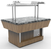 Прилавок нейтральный с полкой длиной 1505 мм островного шведского стола Челябторгтехника RN43S