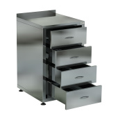 Стол-тумба производственный пристенный 70*40*87 см с раздвижными дверьми и 4 ящиками Кобор СТБ/1-40/70