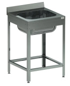 Ванна моечная Кобор ВМЦ/1-70/70/430 размером 70*70*87 см, цельнотянутая, 1 секционная, борт