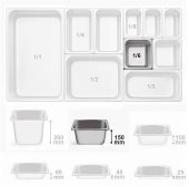 Гастроемкость из нержавеющей стали GN1/6*15 см Kocateq 16150-62