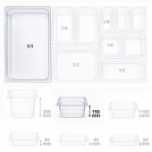 Гастроемкость из поликарбоната GN1/1*15 см Kocateq C03