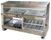 Витрина тепловая Kocateq DH 150EW FF передаточная с секцией для картофеля фри, двухъярусная, с подсветкой 