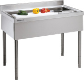 Стол производственный пристенный 70*120*90 см с ванной для обработки овощей Angelo Po 6TCN