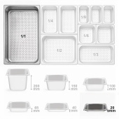 Гастроемкость перфорированная из нержавеющей стали GN1/1*2 см Kocateq 11020-62P