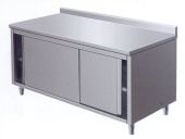 Стол-тумба производственный пристенный 70*120*85 см с раздвижными дверьми Kocateq SAR127A