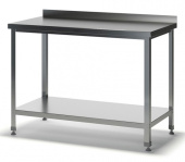 Стол производственный пристенный со столешницей из нерж.стали, 60*150*87 см, полка из нерж. стали Astropit АСРБ-15060-УНПН