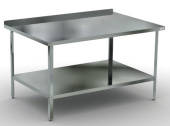 Стол производственный пристенный 70*180*87 см с полкой Кобор СПБ-180/70/430
