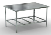 Стол производственный островной 60*150*87 см с решетч. полкой Кобор СР-150/60 