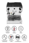 Кофемашина ACM Rounder 1 GR INOX (ACMRD001SIX+high cup) полуавтоматическая с 1 группой под высокие чашки