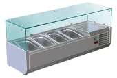Витрина холодильная Koreco VRX 1200 395 WN для ингредиентов 4*GN1/3 -150 мм 