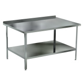 Стол производственный пристенный 70*150*87 см с полкой Кобор СПБ-150/70/430