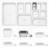 Гастроемкость из нержавеющей стали GN1/9*15 см Kocateq 19150-62